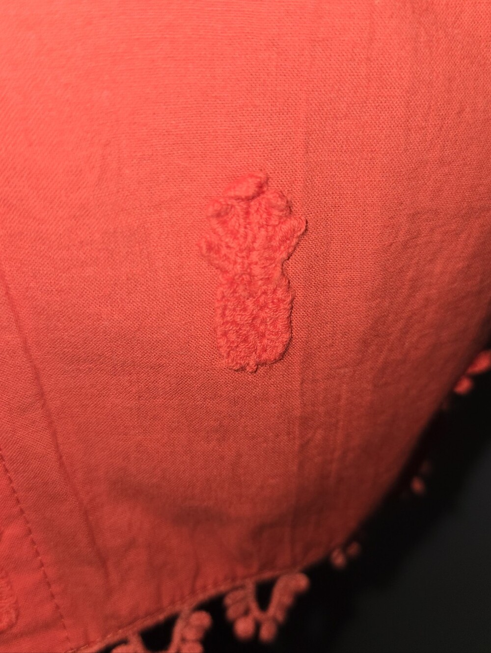 FARM Rio Red Puff-Sleeve Embroidered Cropped Blouse - Picture 5 of 15